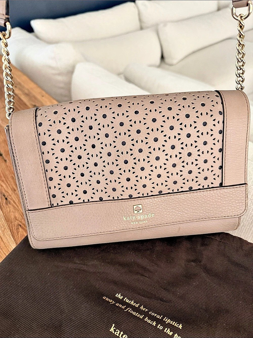 Kate Spade Perforated Crossbody Bag in Pink Like New